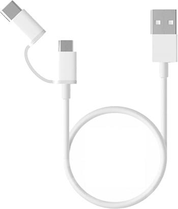 Xiaomi SJV4082TY Original datový kabel Micro USB/Type-C (100 cm) White