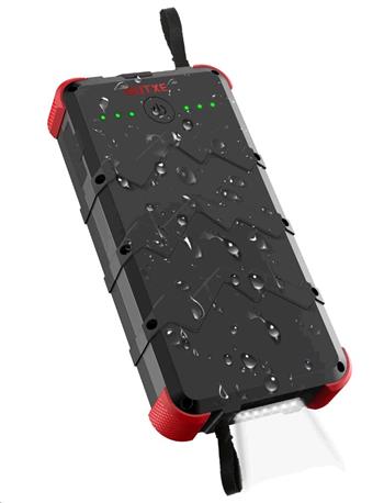 OUTXE Rugged IP67 Voděodolný Solární Wireless PowerBank 20000mAh Black/Red (EU Blister)